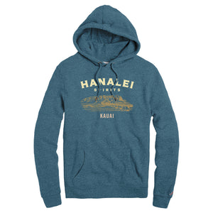 Heather Sapphire Hoodie w/ Hanalei Spirits Front Logo
